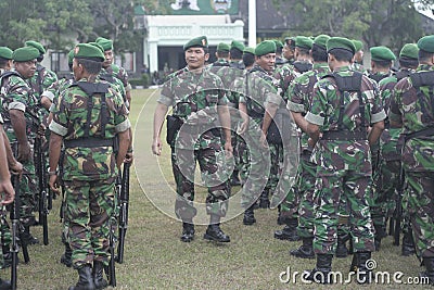 Preparation of Indonesian National Army in the city of Solo, Central Java Security