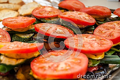 Preparation of Roasted Vegetable Sandwiches
