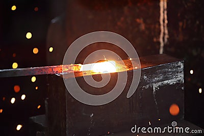 Preparing some figure from hot steel stick