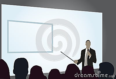 Presentation At A Business Conference Stock 