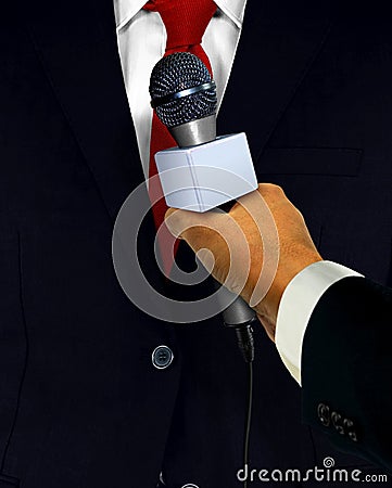 Press Interview with Microphone