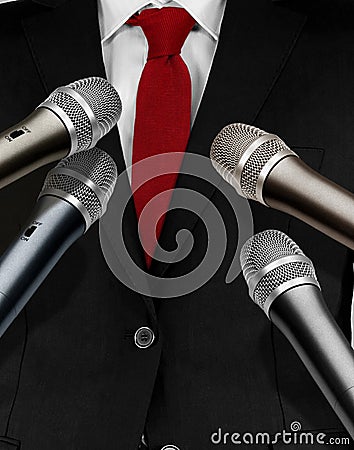 Press Interview With Microphones Royalty Free Stock Photography - Image: 31512757