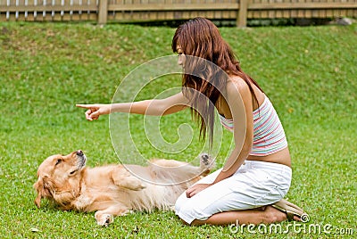 Pretty asian woman with dog