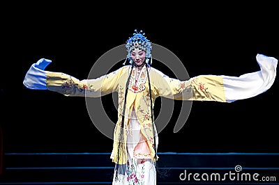 Pretty chinese traditional opera actress with theatrical costume