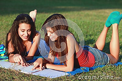 Pretty College Teenagers Studying