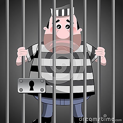 Prisoner Behind Bars Stock Vector - Image: 47267113
