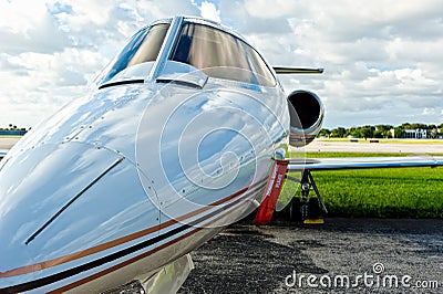 Private airplane jet in tamrac