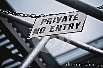 Private No Entry Sign