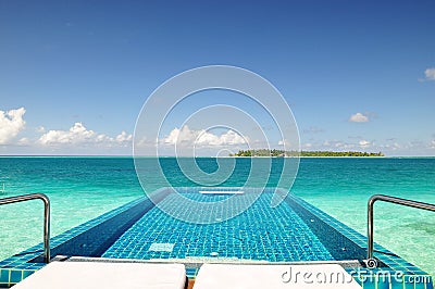 Private None edge swimming pool in the ocean