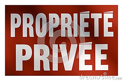 Private Property sign in French