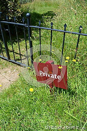 Private sign.