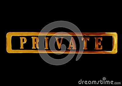 Private sign in gold