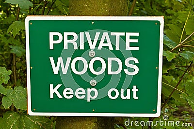 Private Woods Sign