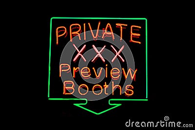 Private XXX neon sign