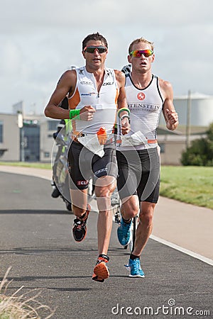 Pro athletes T. Bozzone (14)and Jan Van Berk