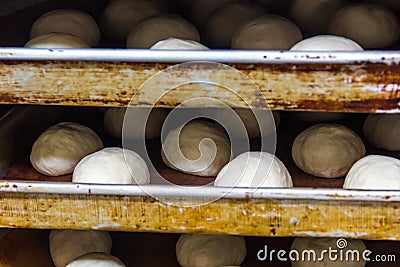 Production of bread,kitchen of a chinese restaurant