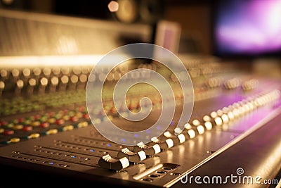 Professional audio equipment in studio