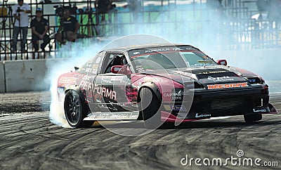 Professional drift racer slid around