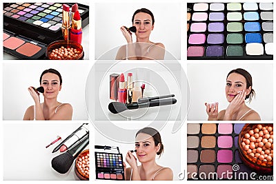 Professional makeup collage
