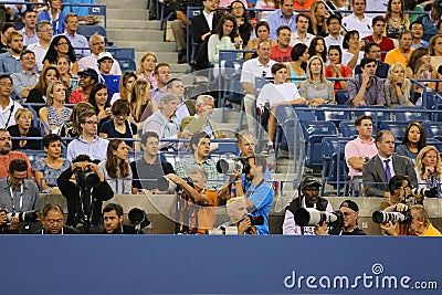 Professional photographers at US Open 2014 at Billie Jean King National Tennis Center