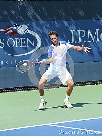 Professional tennis player Sergiy Stakhovsky from Ukraine during first round match at US Open 2013