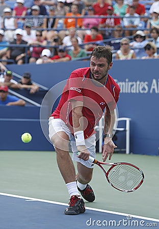 Professional tennis player Stanislas Wawrinka during third round match at US Open 2013