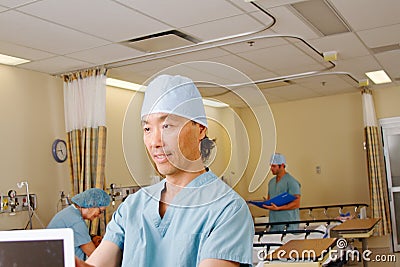 Profile of Doctor in Recovery Room