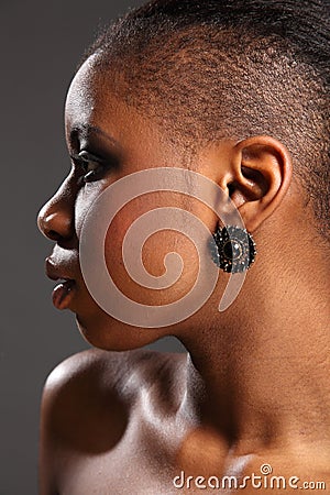 Profile headshot of beautiful black african woman