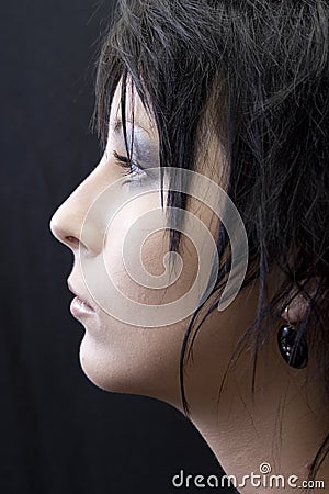 Profile of a young woman