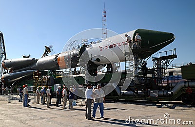 Progress Spacecraft at Baikonur Launch Pad