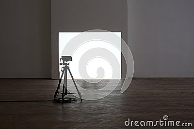 Projector with empty screen