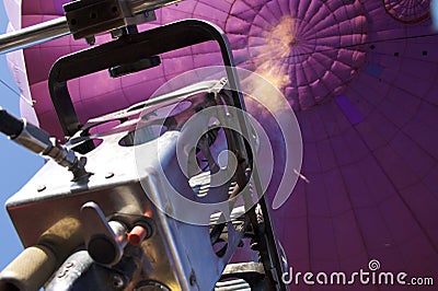 Propane flame in purple hot air balloon
