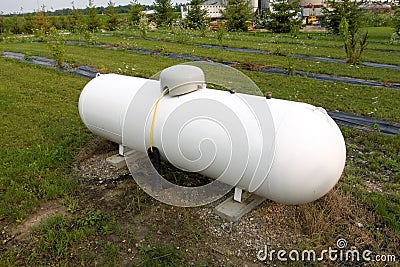 A propane tank on a farm in ontario