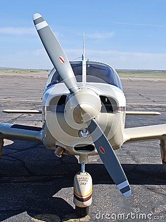 Propeller and Airplane Nose Close Up