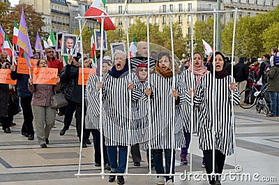 Protest concerning abusive imprisonment in Iran