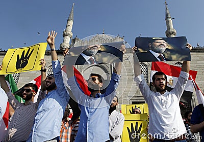 Protest for Egypt military crackdown in Istanbul,T