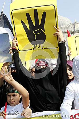 Protest for Egypt military crackdown in Istanbul,T