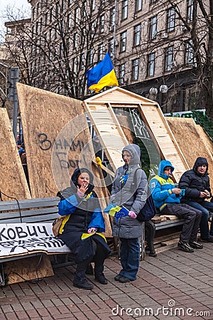 Protest on Euromaydan in Kiev against the president Yanukovych