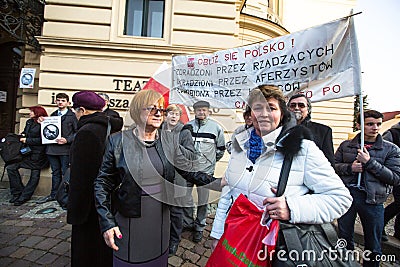 Protest on Krakow, in support of Ukraine
