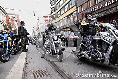 Protest of motorcycle clubs. Oslo.