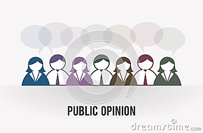 public opinion vector illustration several people icons share their opinions 35712044