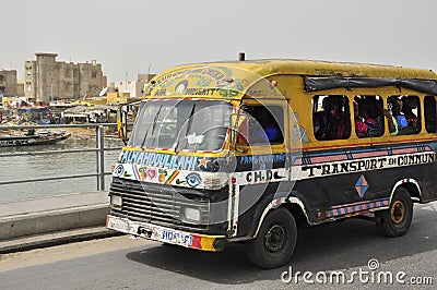 Public transportation typical bus in Senegal