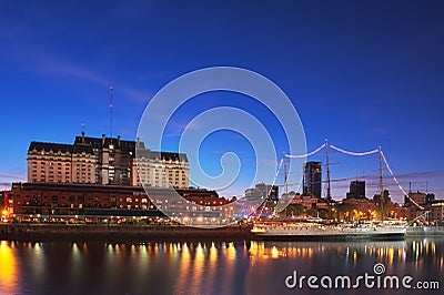 Puerto Madero at Night, Buenos Aires, Argentina.