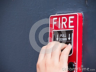 Pull down fire alarm