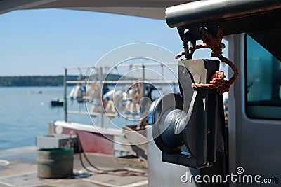Pulley on a lobster boat