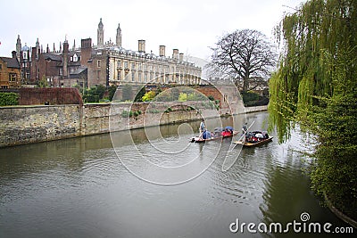 Punts in the River Cam - Cambridge, England