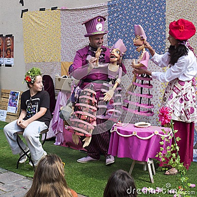 Puppet show in the street.