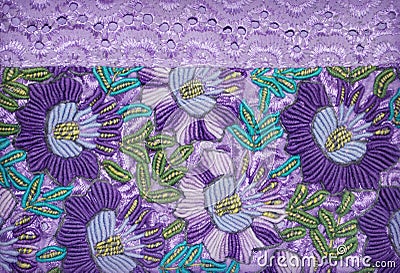 Purple flowers embroidery