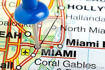 Pushpin Miami Florida Map