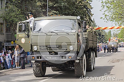 PYATIGORSK, RUSSIA - MAY 9 2014: Victory Day in WWII. Column of